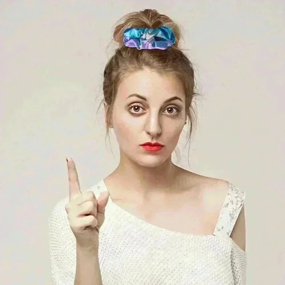 5 Pieces Shiny Metallic Scrunchies Hair Scrunchies Elastic Hair Ties - Picture 6 of 7